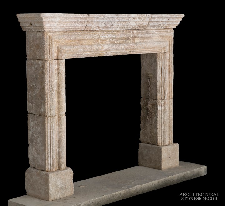 Architectural-Stone-Decor-Limestone-Stone-Fireplace-Antique-Reclaimed-Mantel-art-deco
