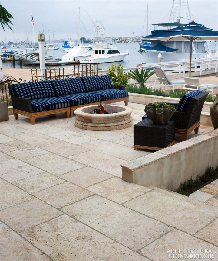 Mediterranean terrace with barre blonde salvaged reclaimed flooring Reclaimed Natural Limestone stone hand carved landscape ideas outdoor design eco-friendly sustainable recycled re-modeled re-used Canada