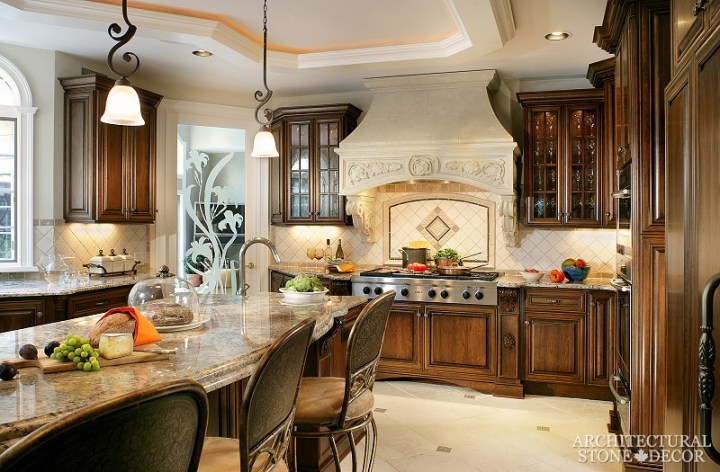 Provincial-kitchen-reclaimed-limestone-sink-countertop-flooring-hood-handcarved