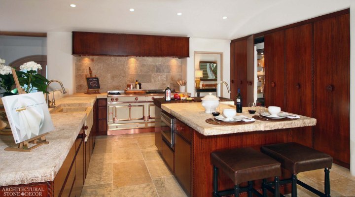 reclaimed limestone counter slab