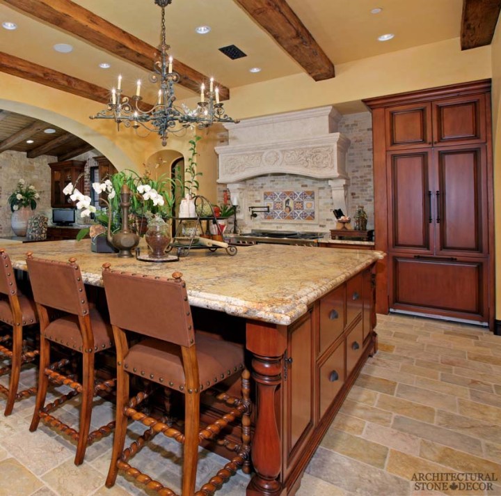 tuscan-kitchen-hood-reclaimed-limestone-flooring-barre-gray-canada-architectural-stone-decor