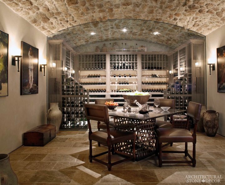 tuscan-wine-cellar-reclaimed-limestone-flooring-barre-gray-tuscan-wall-cladding-canada-architectural-stone-decor