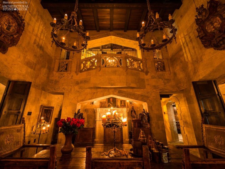 Gothic Medieval Game of Thrones reclaimed limestone hand carved fireplace