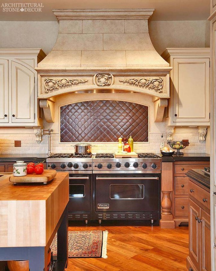 French country hand carved kitchen hood canada BC British Columbia Toronto