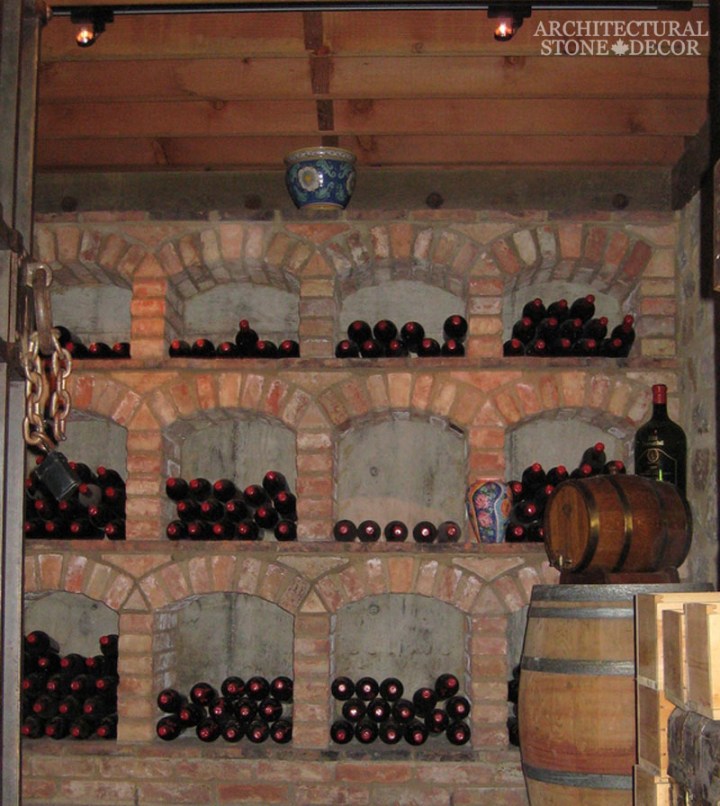 Antique Rustic Old world wine cellar salvaged reclaimed built in bricks