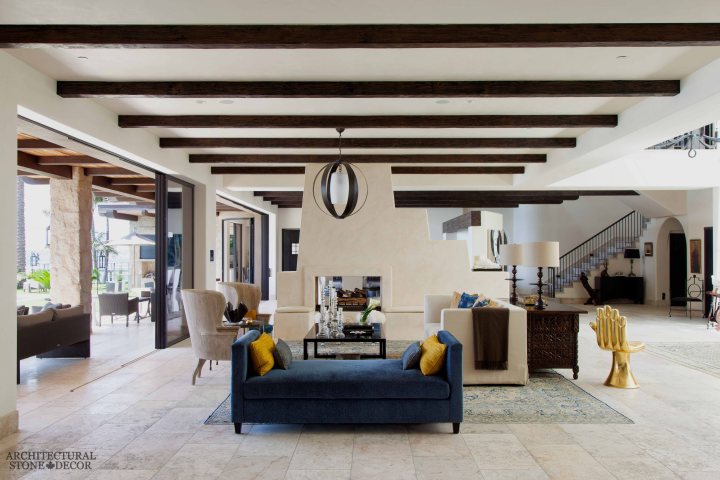 canada toronto vancouver BC CA UK modern neolithic salvaged reclaimed rustic antique natural stone limestone flooring living room