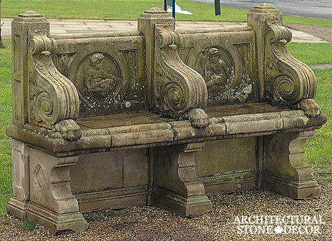 Antique-limestone-hand-carved-benches-outdoor-garden-4