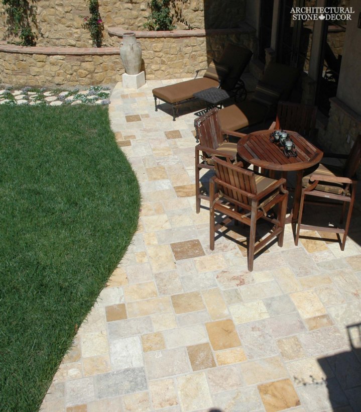 natural stone limestone flooring antiqued old world outdoor garden yard ca