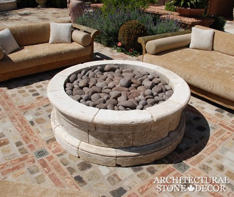 reclaimed brick flooring outdoor backyard stone fire pit ca