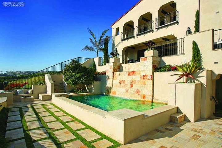 Outdoor Exterior Saladino rough natural stone reclaimed rustic old world limestone wall cladding veneer canada ca