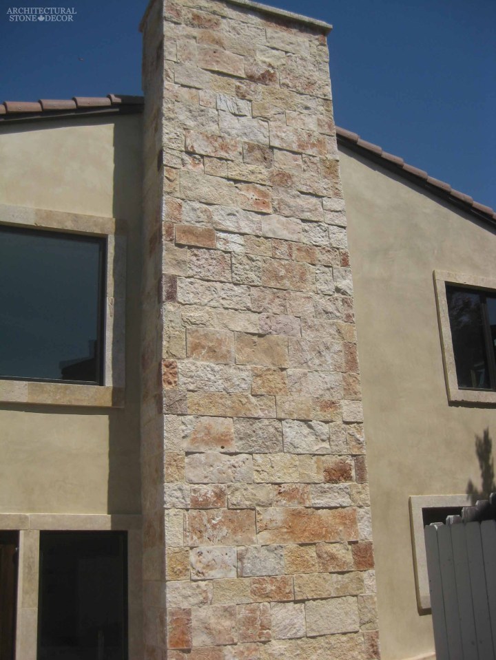 Outdoor Exterior Saladino rough natural stone reclaimed rustic old world limestone wall cladding veneer canada ca