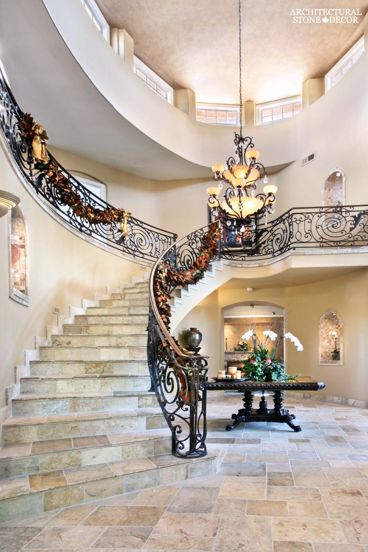 ancient reclaimed rustic old world natural stone limestone planks Barre Grey outdoor stairsteps stairs canada ca