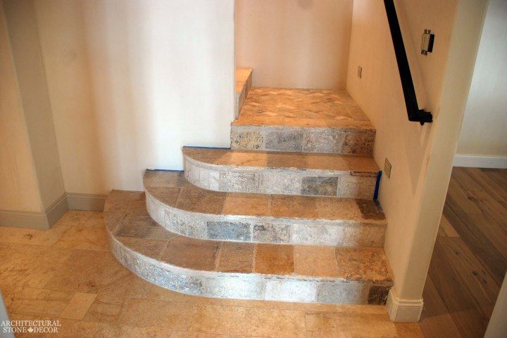 indoor ancient reclaimed rustic old world natural stone limestone planks tiles Dalle de Bourgogne stairsteps stairs canada ca