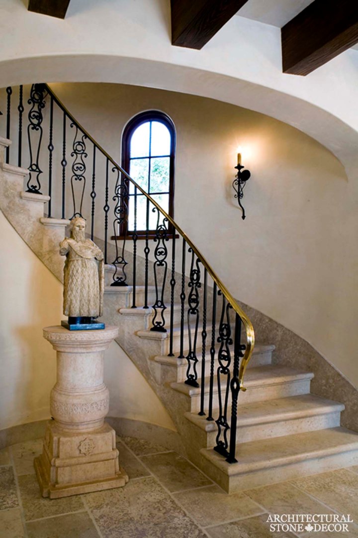 ancient reclaimed rustic old world indoor natural stone limestone stairsteps canada ca