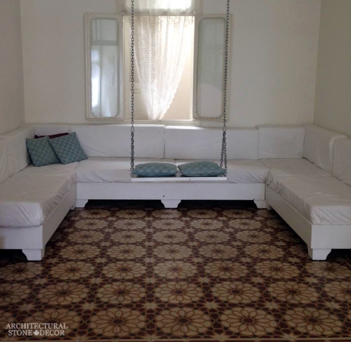 Canada ca Toronto Vancouver reclaimed antique old french colored cement pavers encaustic tiles flooring home style interior design decor living room