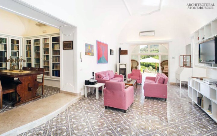 Canada ca Toronto Vancouver antique reclaimed old french colored cement pavers encaustic tiles flooring home style interior design decor living room