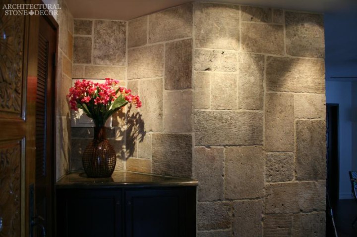 Mediterranean style home reclaimed rustic old natural stone limestone cladding canada ca Toronto BC