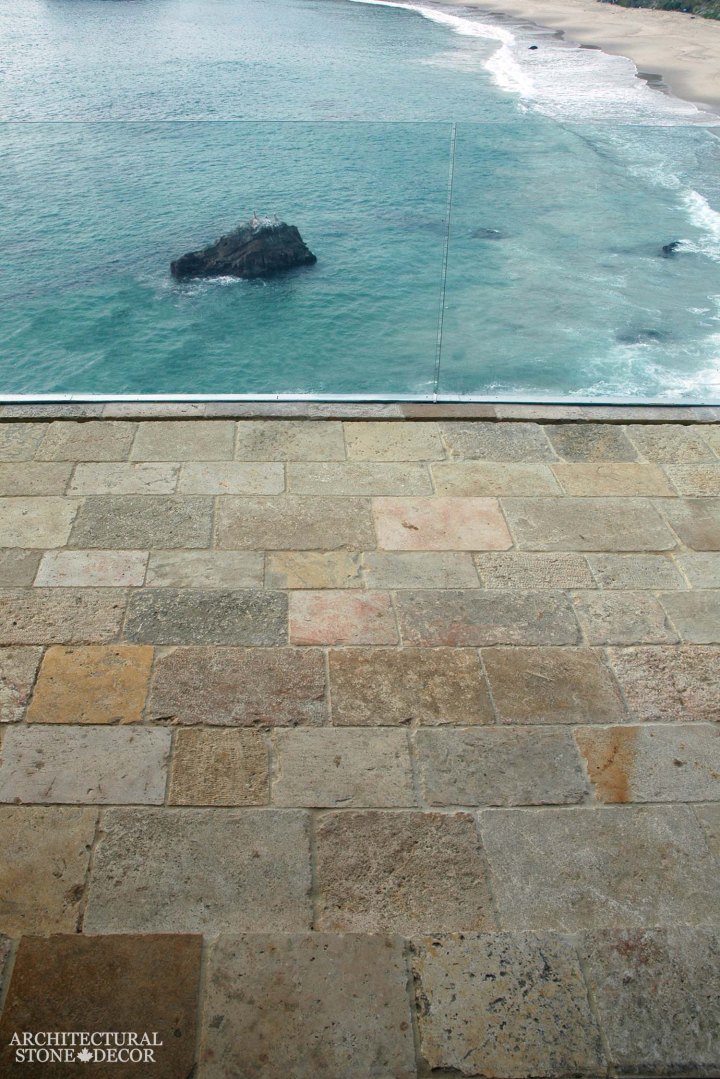canada toronto vancouver BC CA UK UAE modern neolithic salvaged reclaimed rustic antique old world natural stone flooring terrace