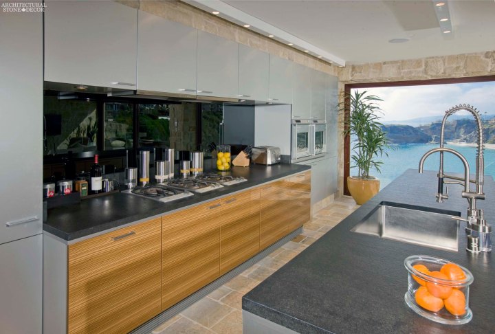 canada toronto vancouver BC CA UK coastal Mediterranean style home villa kitchen interior design home décor salvaged reclaimed rustic antique natural old stone limestone flooring tiles