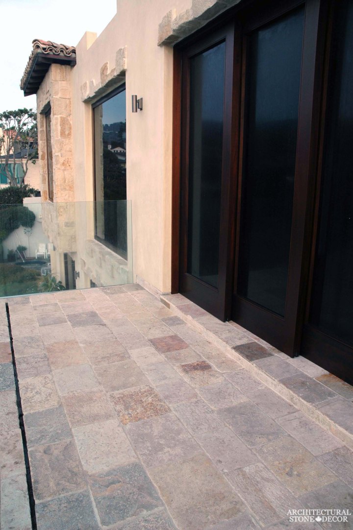 canada toronto vancouver BC CA UK coastal Mediterranean style home villa terrace balcony interior design home décor salvaged reclaimed rustic antique natural stone limestone flooring tiles