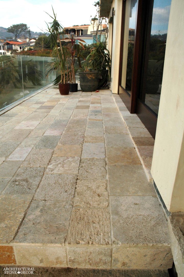 canada toronto vancouver BC CA UK coastal Mediterranean style home villa terrace balcony interior design home décor salvaged reclaimed rustic antique natural stone limestone flooring tiles
