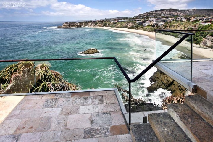 canada toronto vancouver BC CA UK coastal Mediterranean Tuscan style home villa terrace balcony interior design home décor salvaged reclaimed rustic antique natural stone limestone flooring tiles