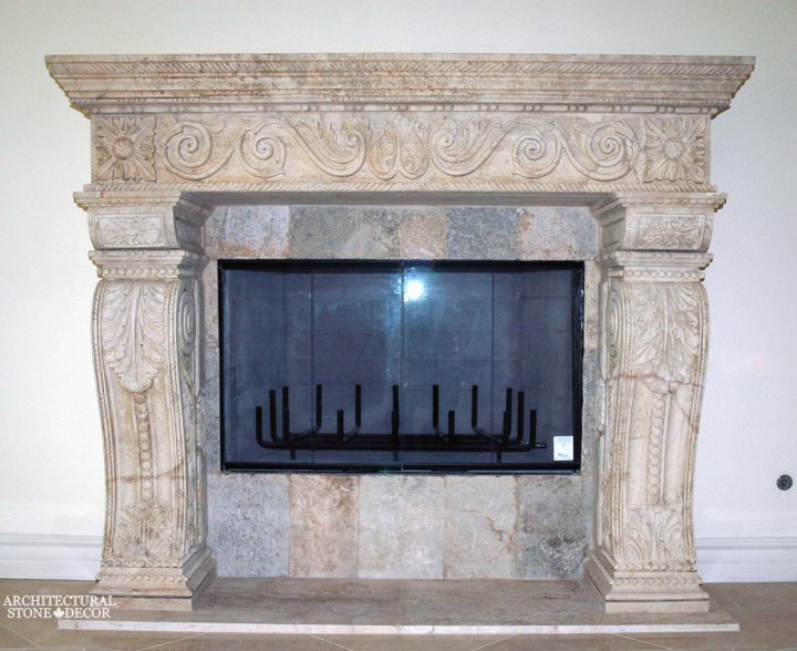canada toronto vancouver BC CA UK style home villa interior design home décor salvaged reclaimed rustic antique natural stone hand carved limestone Toricelli fireplace mantel