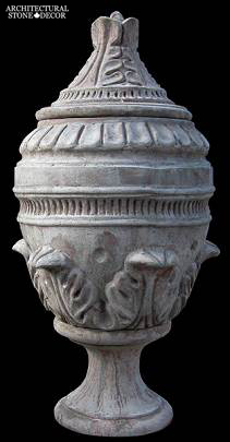Italian style acanthus leaf limestone Urn hand carved ca canada USA