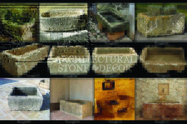 Reclaimed old stone troughs planters home decor Canada ca USA UK