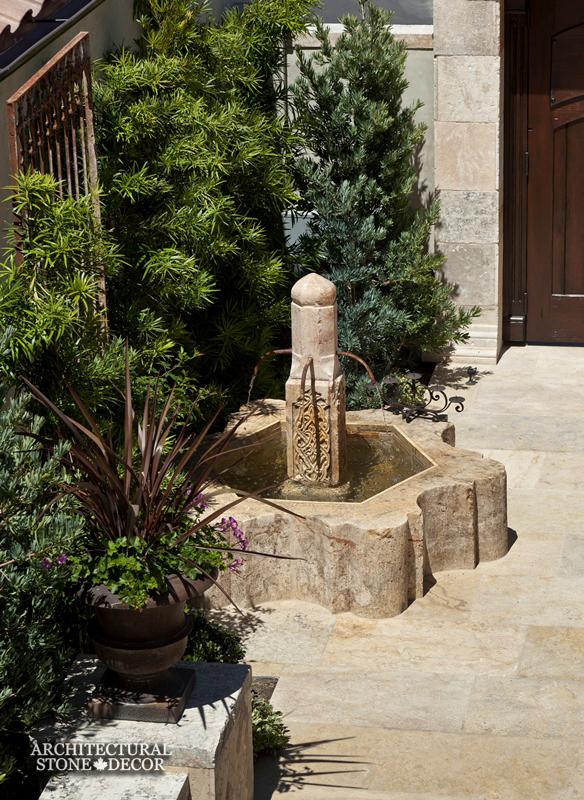 Antique installed outdoor limestone pool fountain canada architectural stone decor