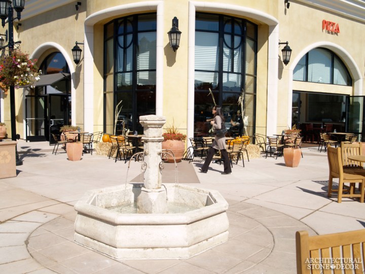 outdoor beautiful stone pool fountain