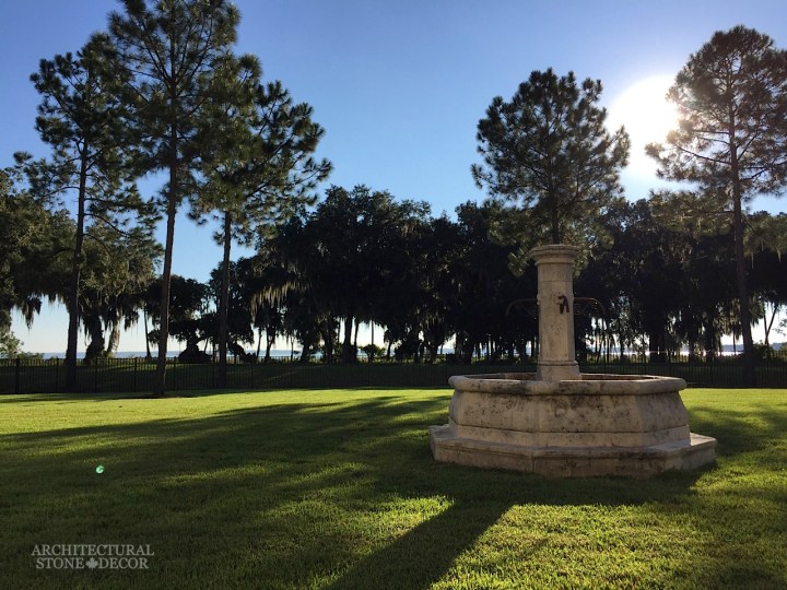 Majestic outdoor limestone pool fountain canada architectural stone decor