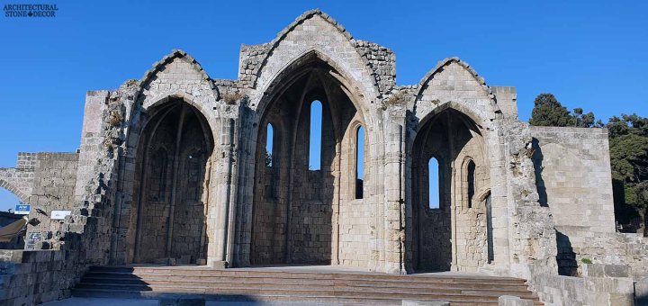 Mediterranean style old town Rhodes natural stone exterior cladding architecture home interior design ca BC canada