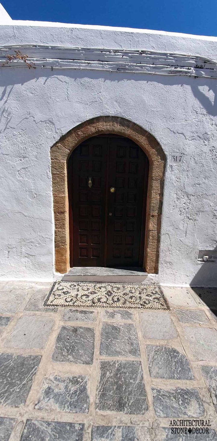 Mediterranean style old town Rhodes natural stone door surround architecture home interior design ca BC canada