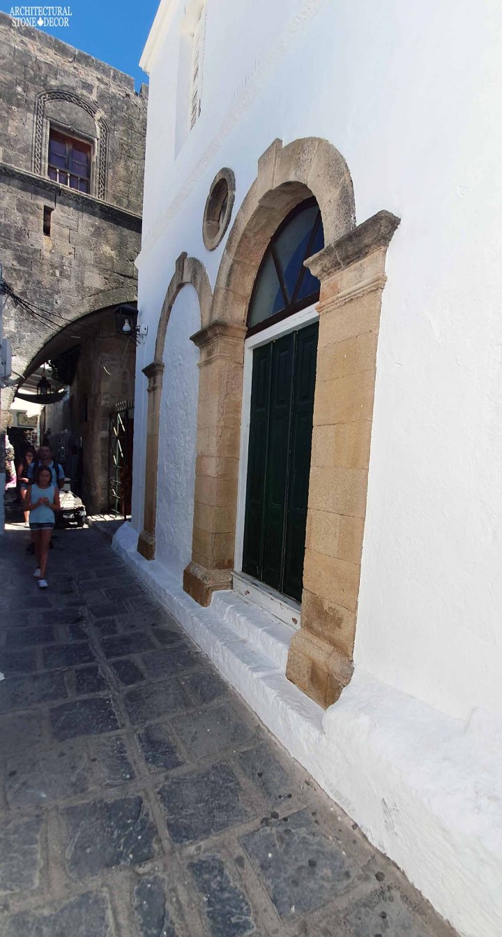 Mediterranean style old town Rhodes natural stone door surround architecture home interior design ca BC canada