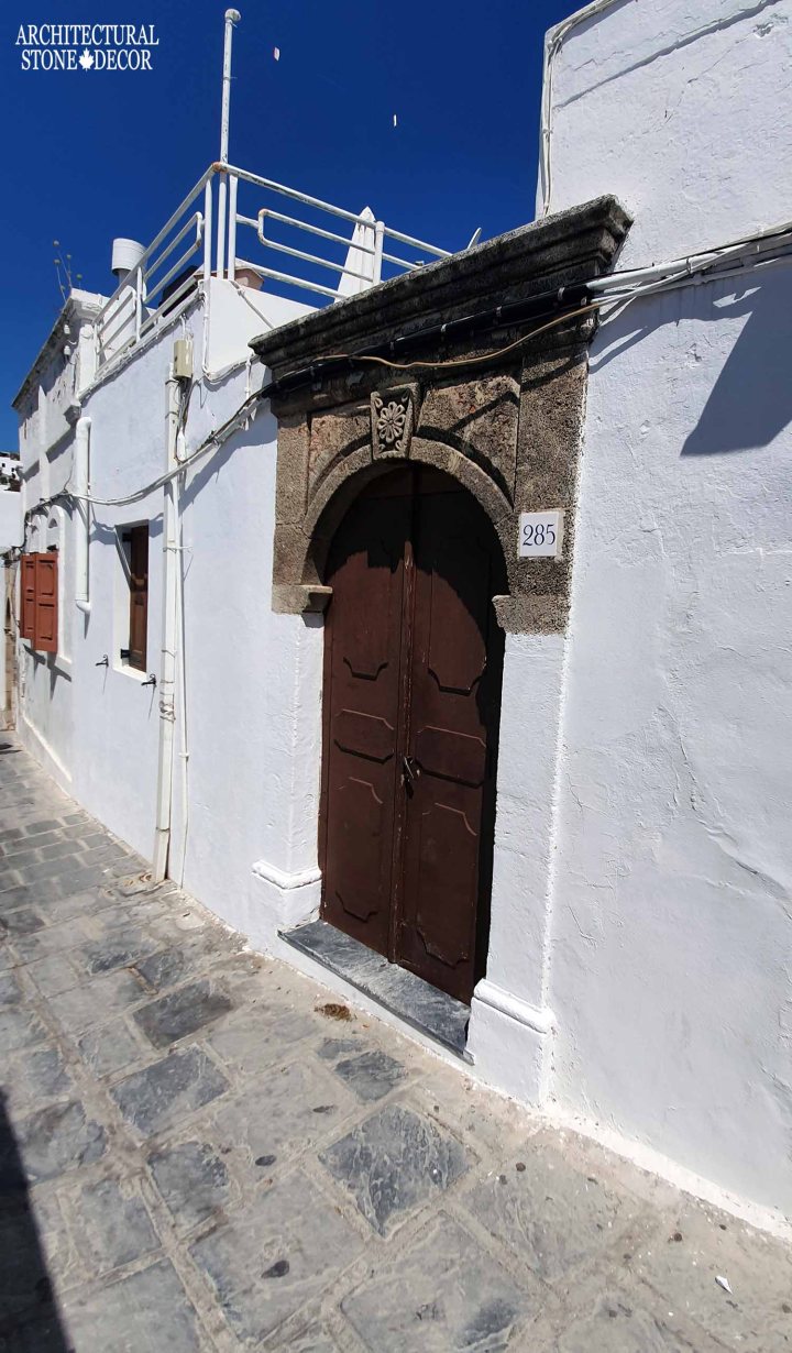 Mediterranean style old town Rhodes natural stone door surround architecture home interior design ca BC canada