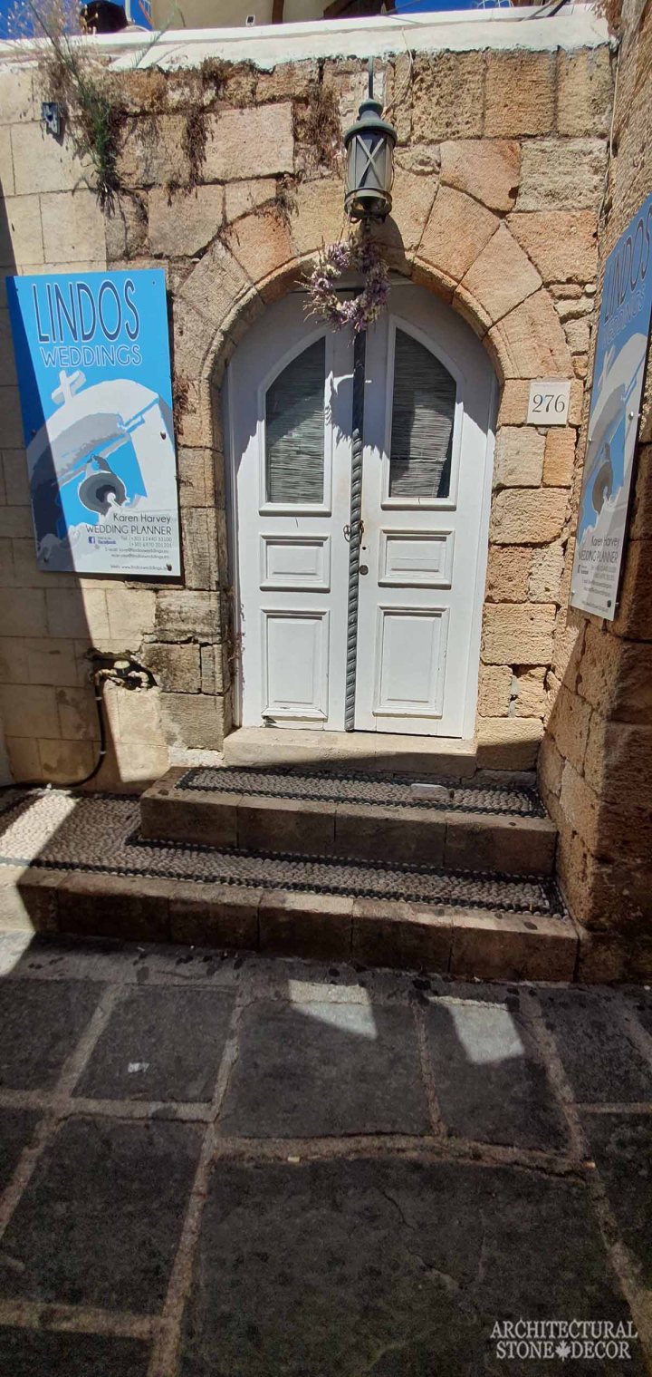 Mediterranean style old town Rhodes natural stone door entryway architecture home interior design ca BC canada