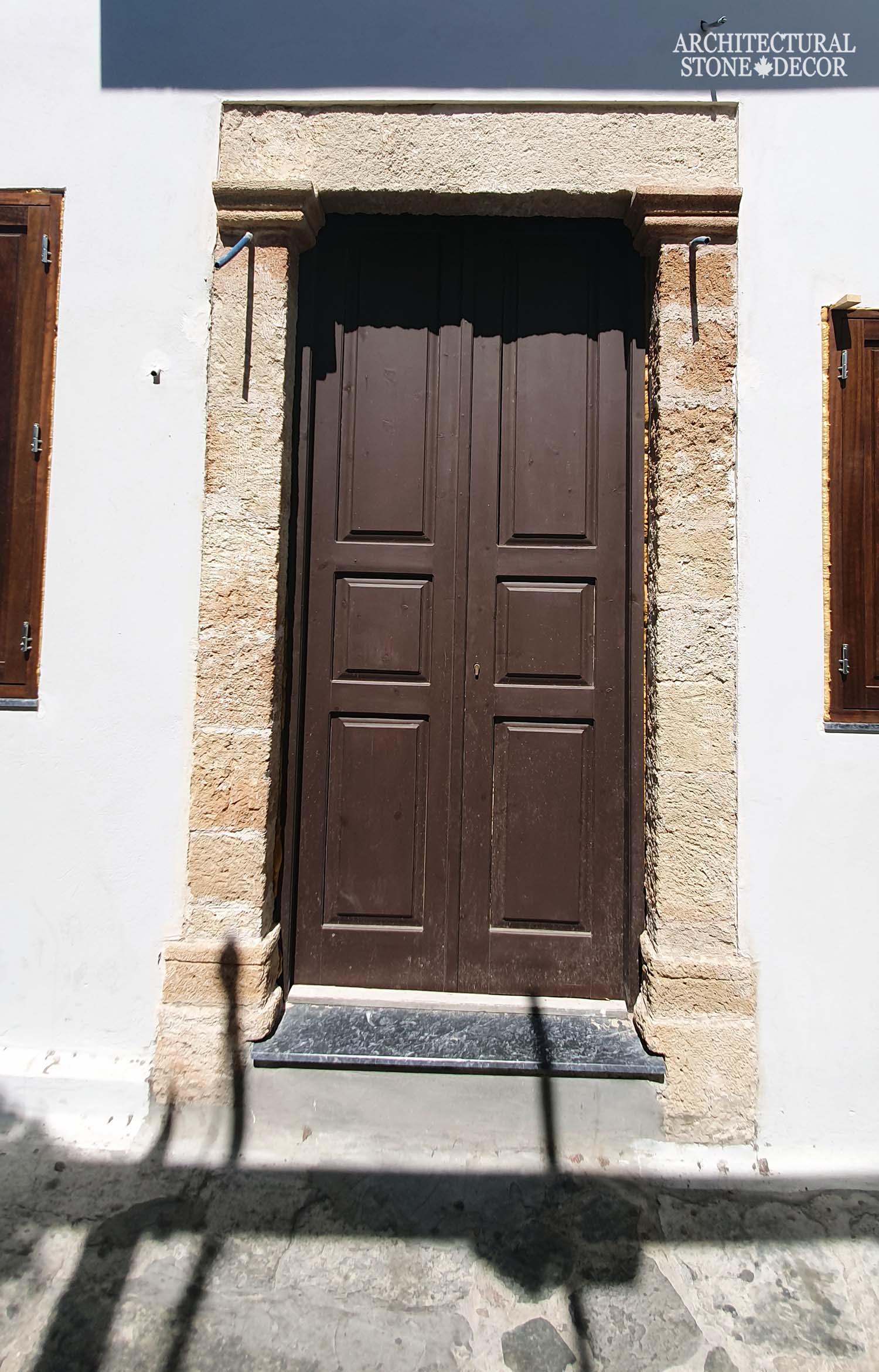 Mediterranean style old town Rhodes natural stone door surround entryway architecture home interior design ca BC canada