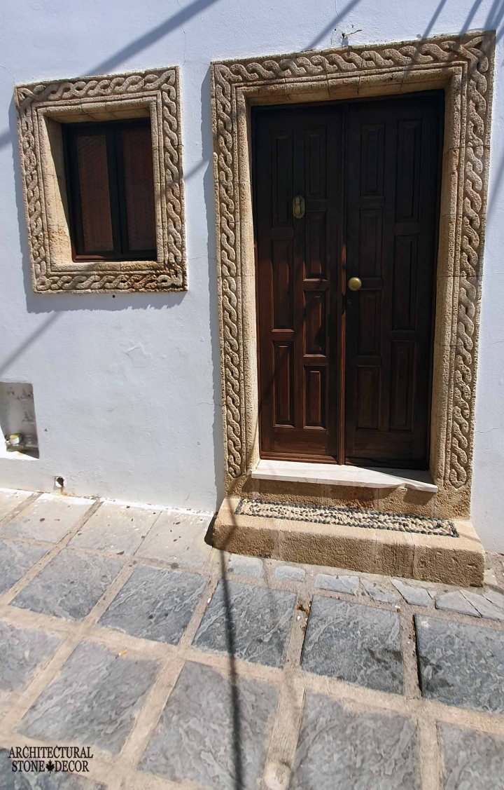 Mediterranean style old town Rhodes natural stone door surround architecture home interior design ca BC canada