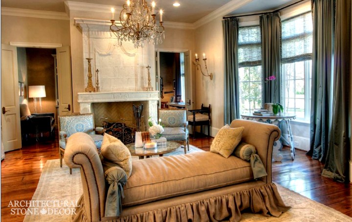 Hand carved French country natural stone limestone fireplace mantel home decor canada ca uk usa