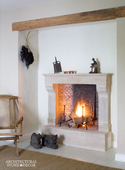 Tuscan natural stone limestone fireplace mantel hand carved interior design home decor canada ca uk usa