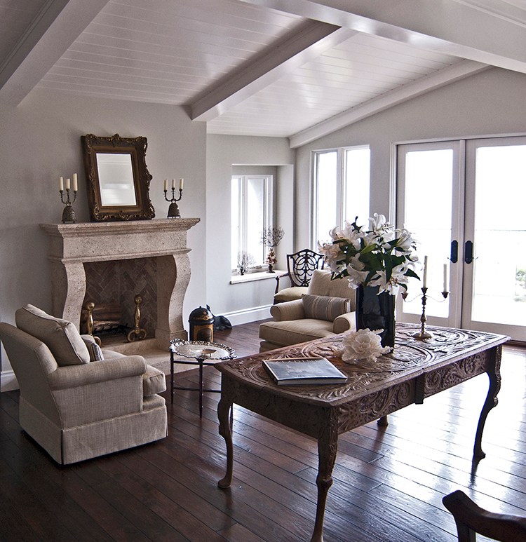 Hand carved French country natural stone limestone fireplace mantel interior design home decor canada ca uk usa