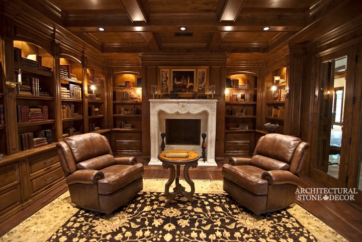 Hand carved Tuscan natural home office stone limestone fireplace mantel interior design home decor canada ca uk usa