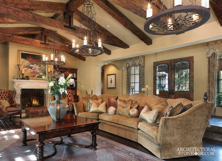 Tuscan Hand carved natural stone limestone fireplace mantel interior design home decor canada ca uk usa