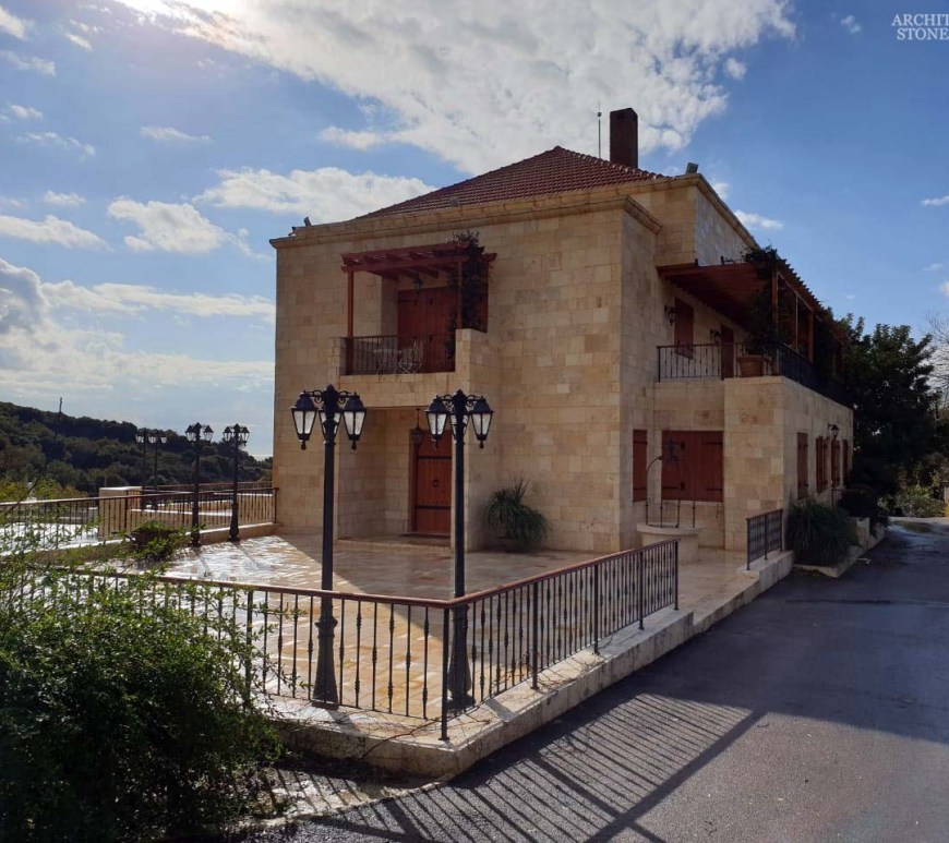 Reclaimed rustic old exterior Barre Montpelier wall cladding flooring limestone natural stone Mediterranean home villa architecture Canada CA UK USA