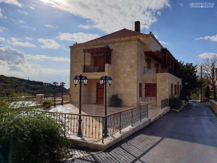Reclaimed rustic old exterior Barre Montpelier wall cladding flooring limestone natural stone Mediterranean home villa architecture Canada CA UK USA