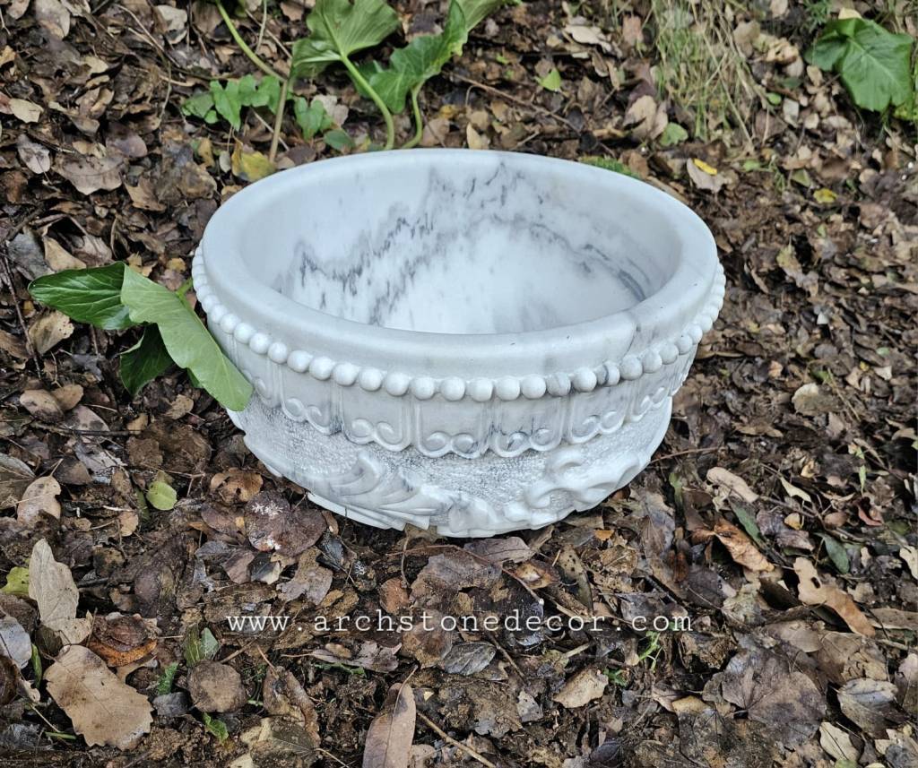 hand carved custom Carrara marble sink bowl with carved designs for powder room designs master bathroom interior design decor ideas vessel sink